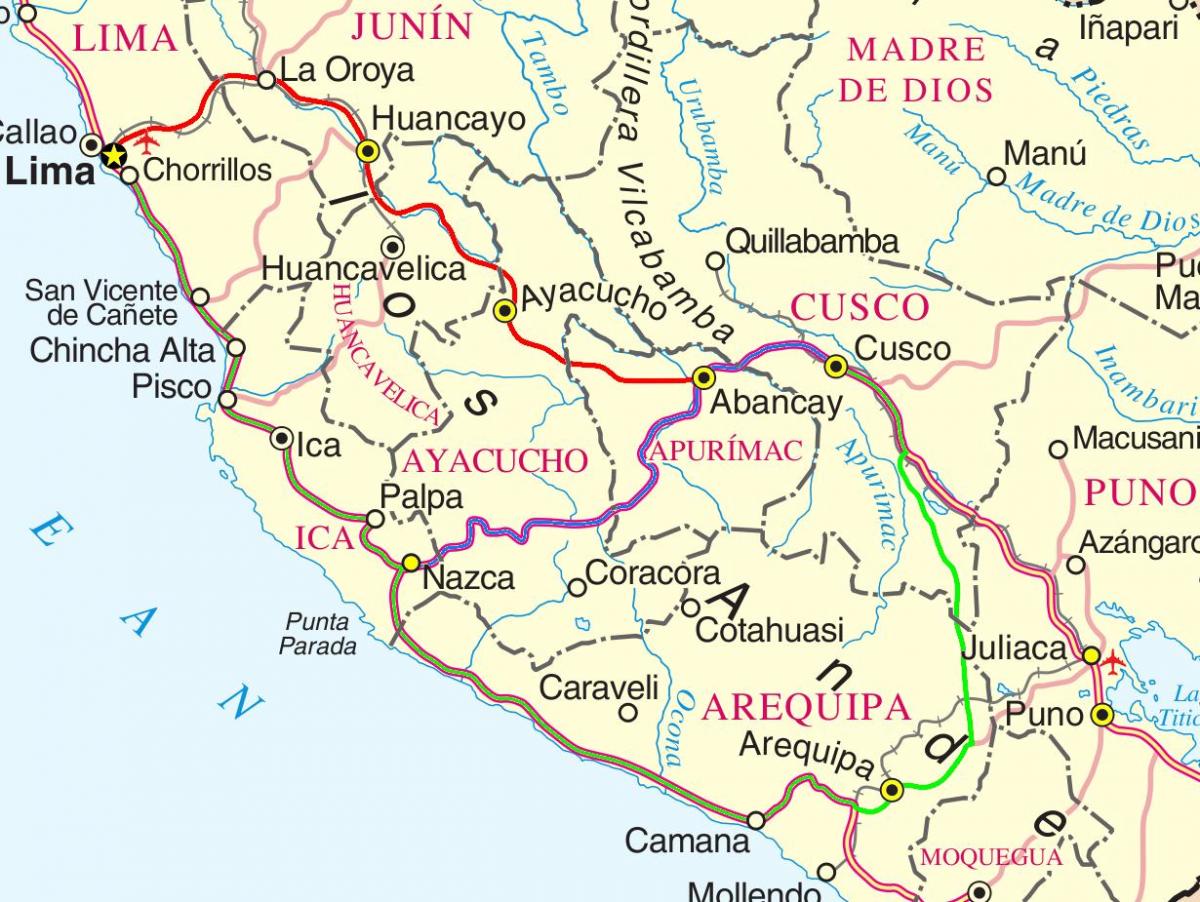 žemėlapis kuskas, Peru
