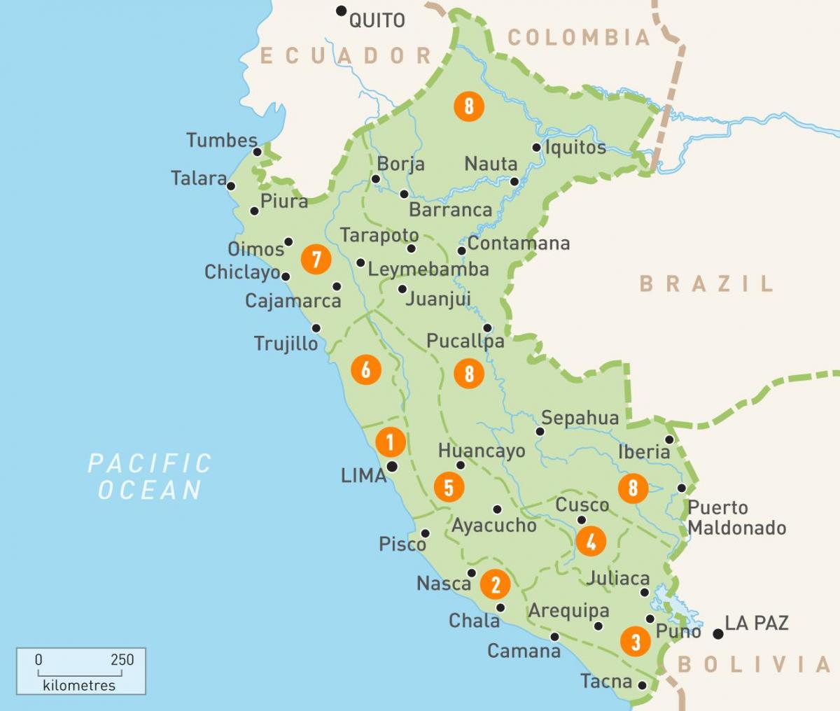 Peru provincijos žemėlapis