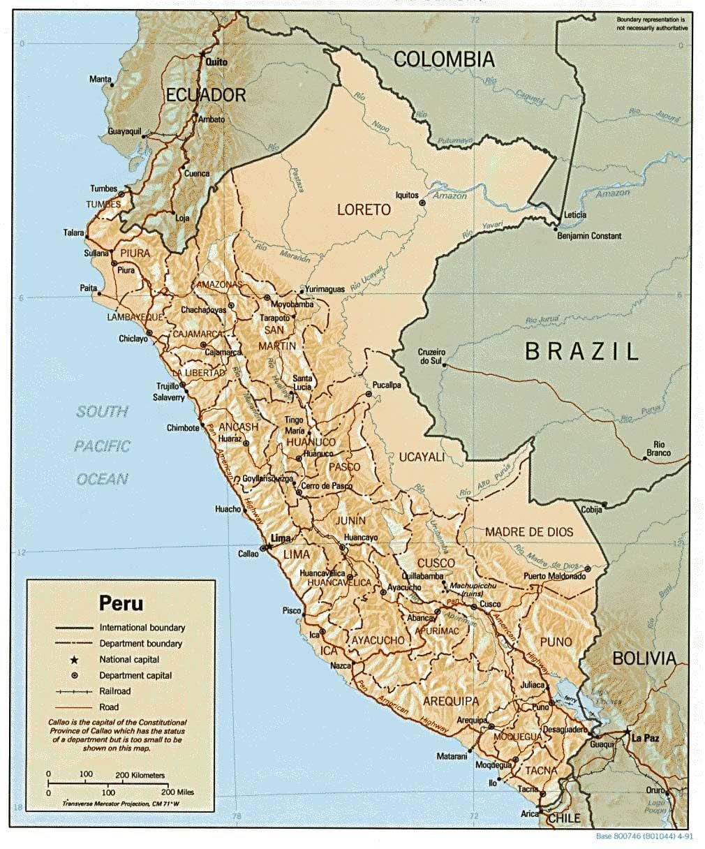 žemėlapis Peru surf