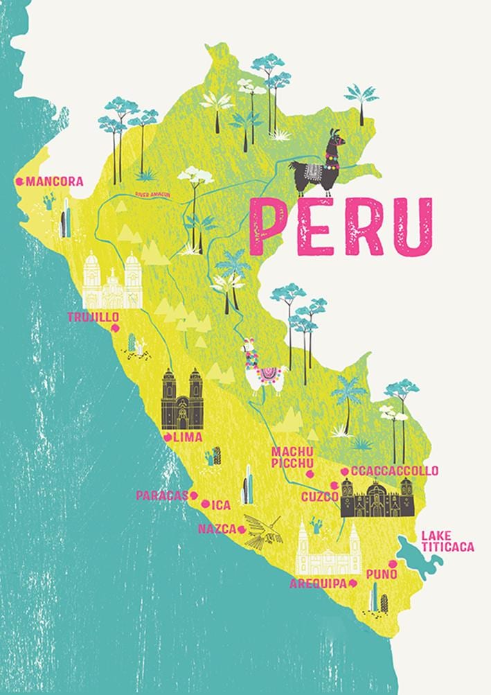 žemėlapis Peru vaikams