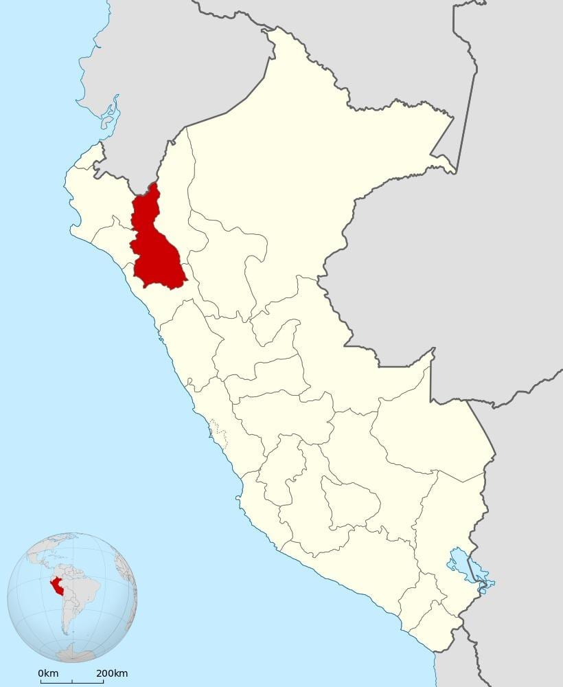 žemėlapis cajamarca Peru