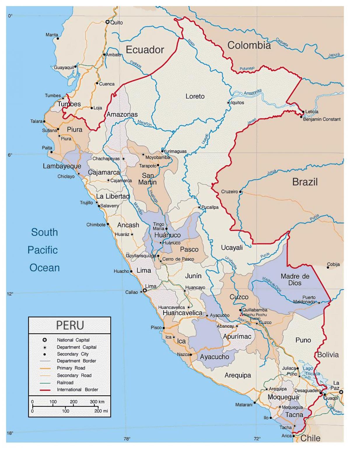 žemėlapis detalus planas Peru
