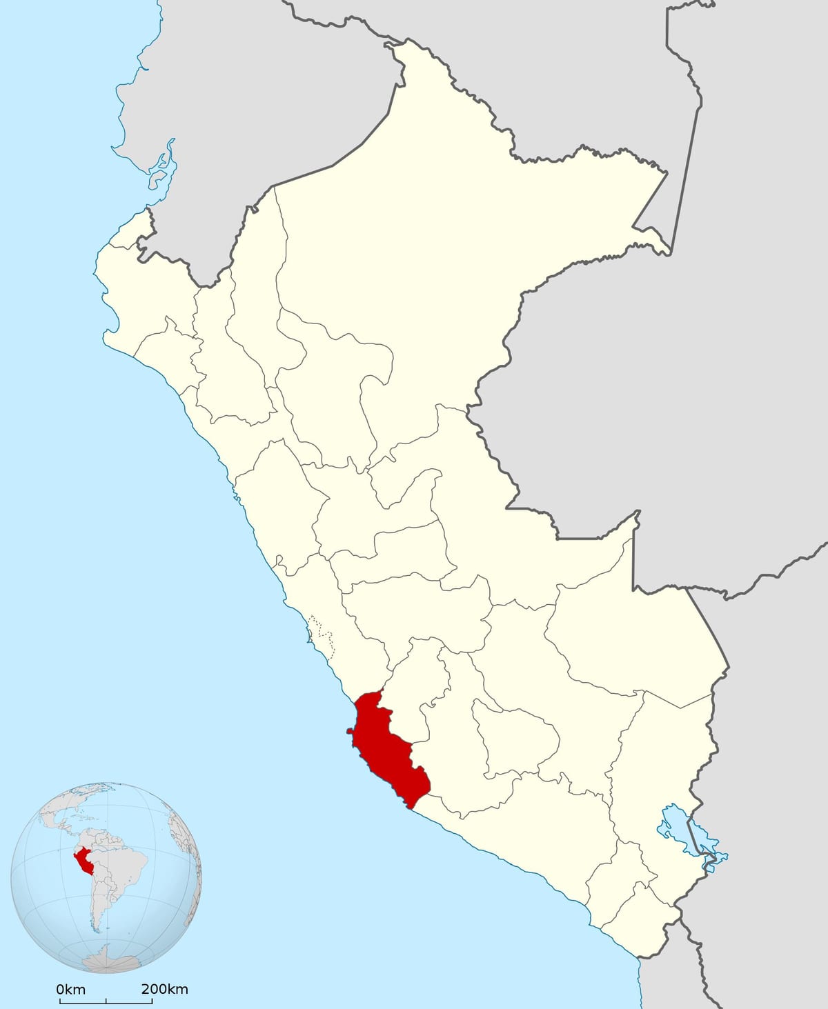žemėlapis ica Peru