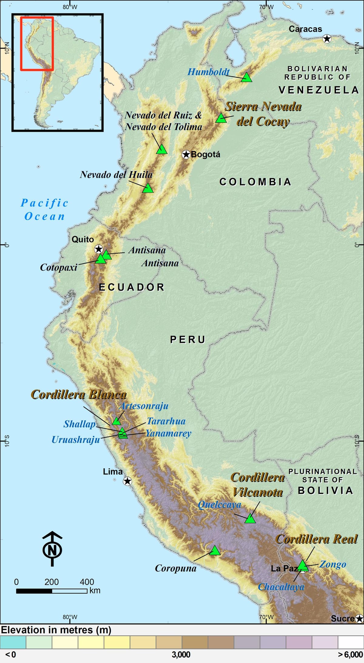 Peru andai žemėlapyje