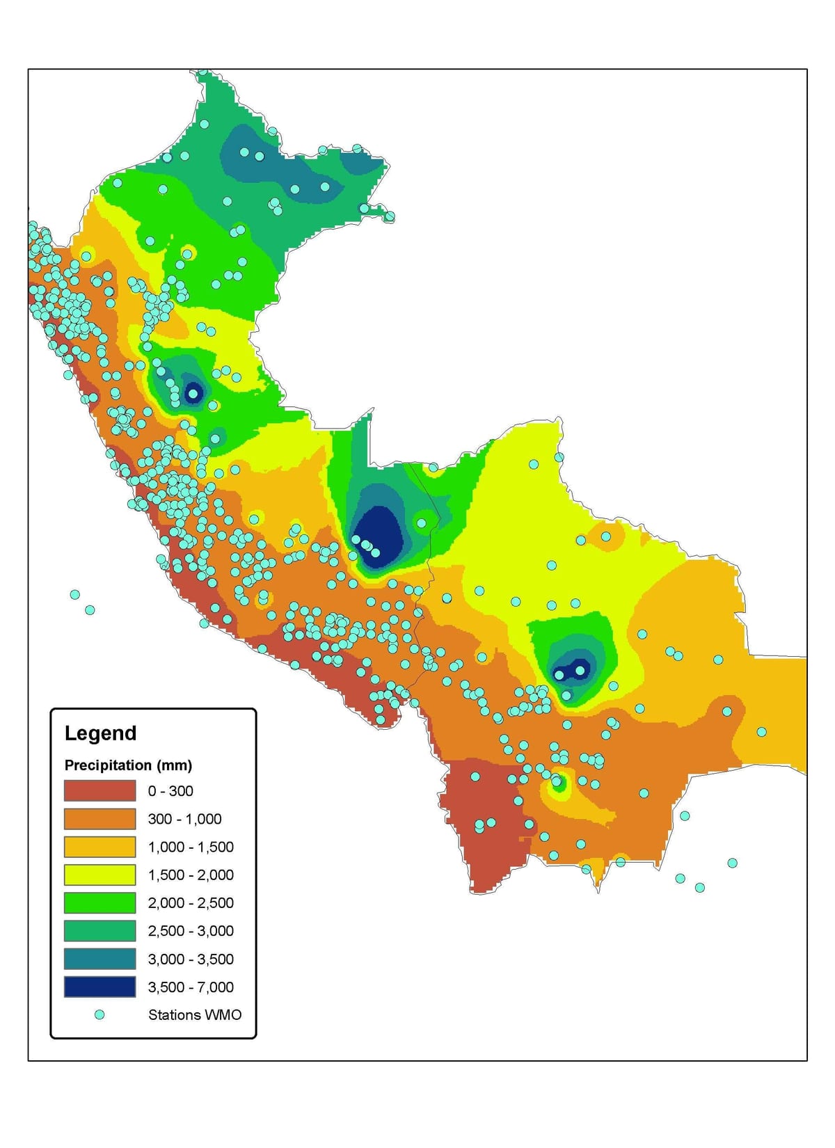 žemėlapis Peru klimato