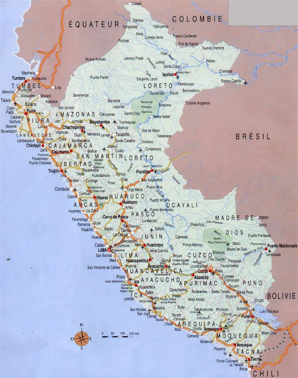 žemėlapis Peru miestų