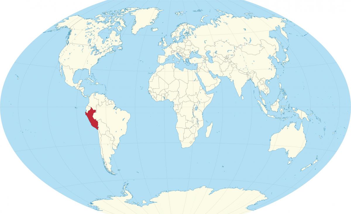 pasaulio žemėlapis, kuriame Peru