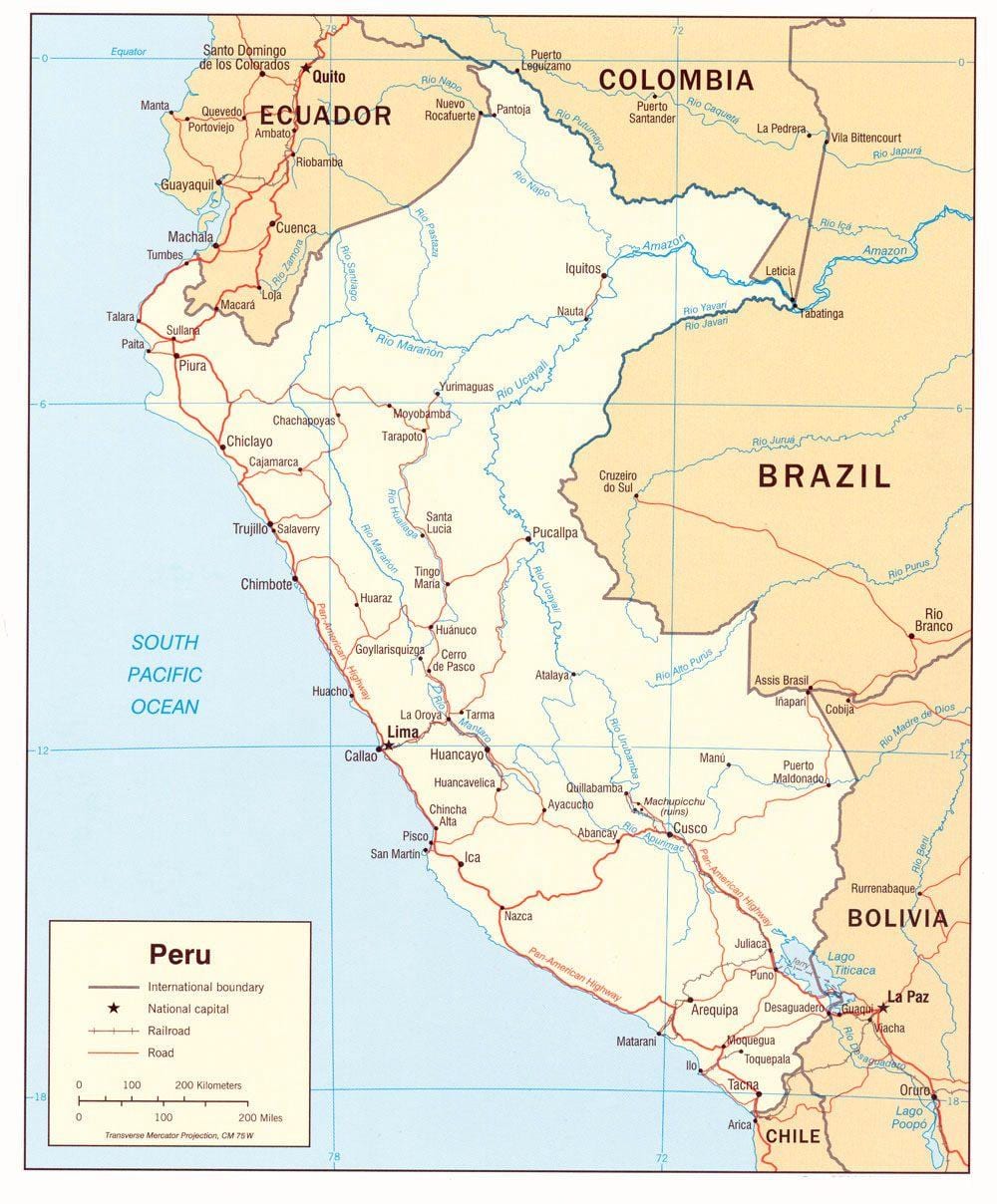 žemėlapis Peru narių