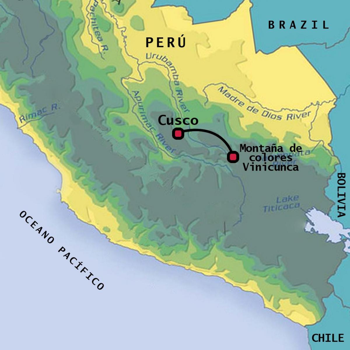 vinicunca Peru žemėlapį