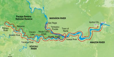 Žemėlapis amazonės Peru
