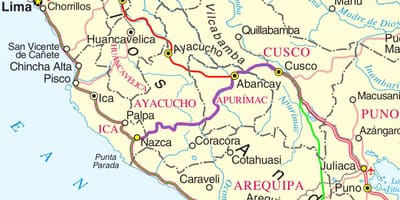 Žemėlapis kuskas, Peru