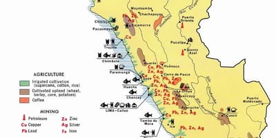 Žemėlapis Peru žemės ūkio