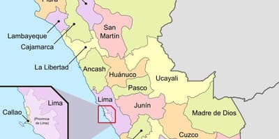 Žemėlapis Peru departamentai