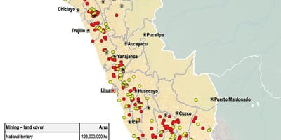 Žemėlapis Peru gamtos išteklius