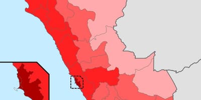 Peru gyventojų tankumo žemėlapis