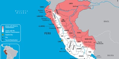 Žemėlapis Peru maliarija