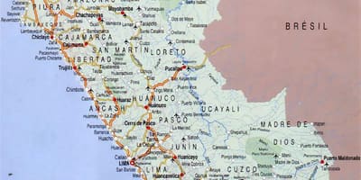 Žemėlapis Peru miestų