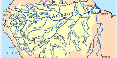 Upių Peru žemėlapį