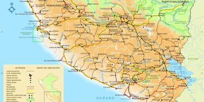 Žemėlapis pietinėje Peru