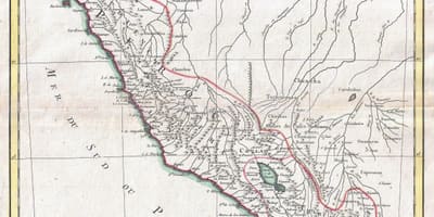 Žemėlapis senas žemėlapis Peru
