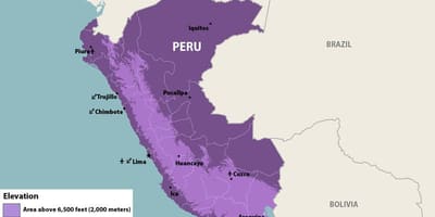 Žemėlapis zika Peru